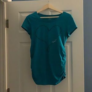 Teal “baby love” maternity shirt sleeve shirt